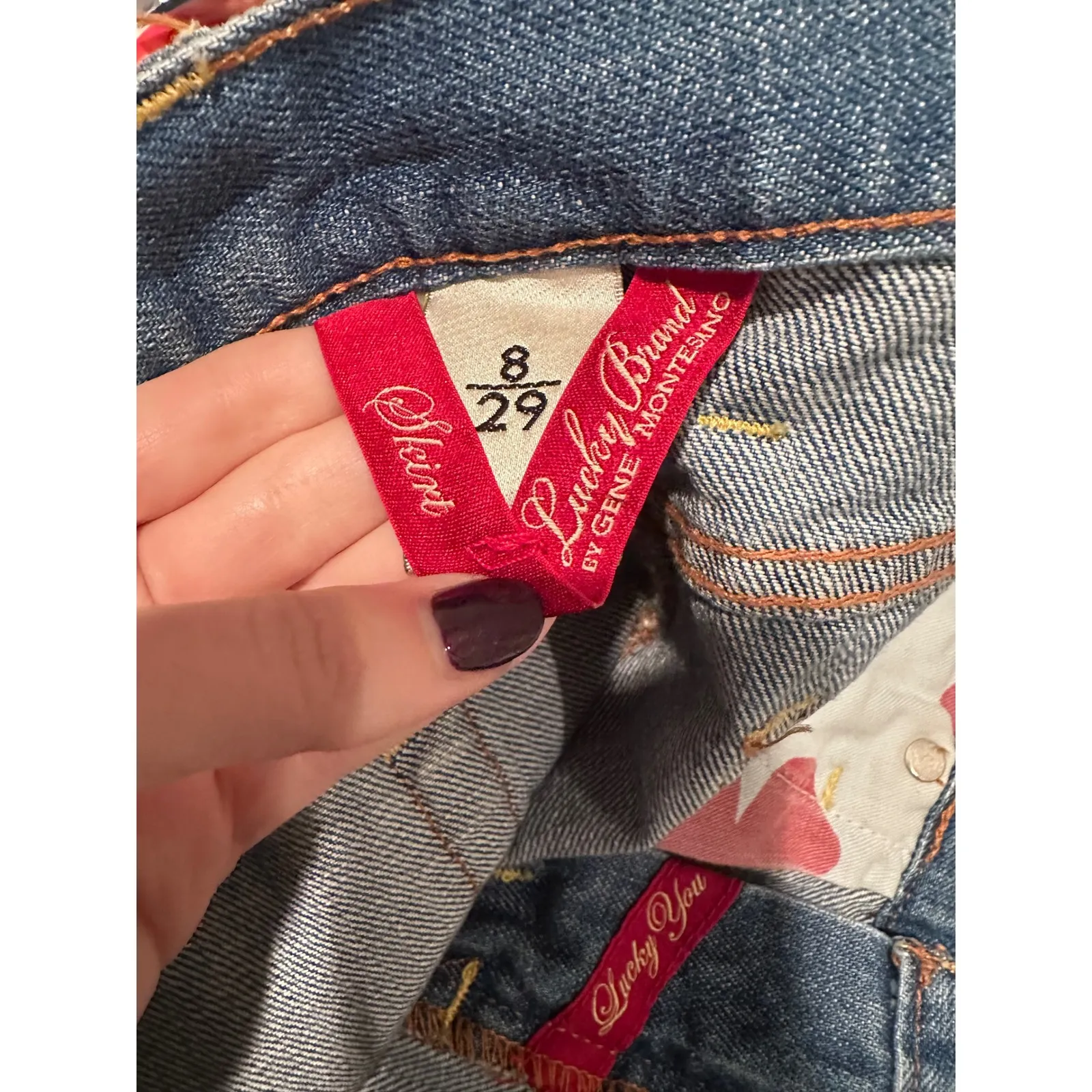 Lucky Brand Sea Star Mini Denim Skirt Size 8/29 - Image 3