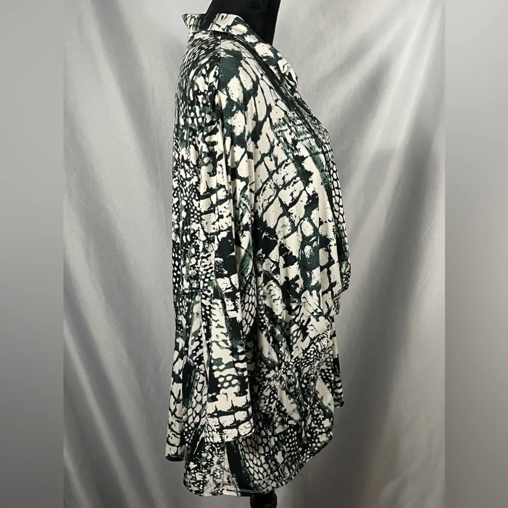 EST 1946 Women Snake Print Top Blouse 3/4 Sleeve Pullover Faux Wrap Belt 18/20w - Image 4