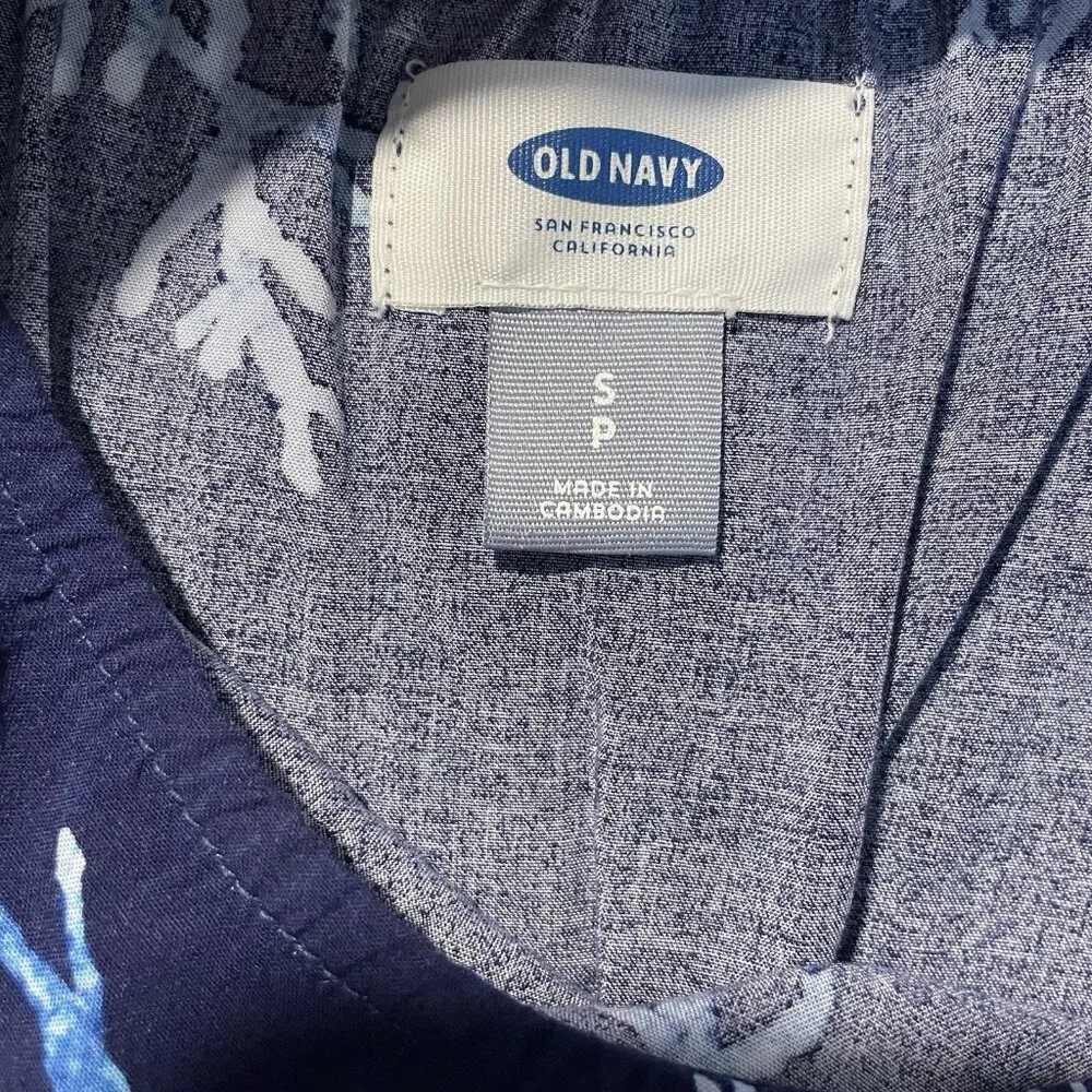 Old Navy Dress Womens Small Poplin Cami Navy Blue Knee Sun Adjustable Coastal - Image 2