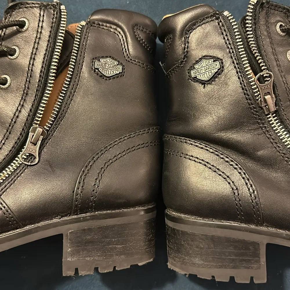 Vintage Harley Davidson Motorcycle Moto Boots Black  Size 7.5 Y2K 90’s - Image 11