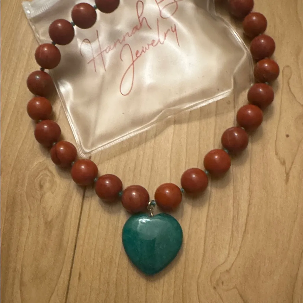 HEART OF JASPER STATEMENT NECKLACE Red - Image 2