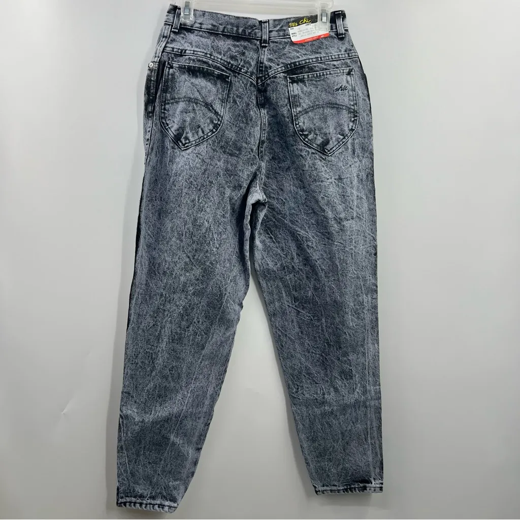 vintage chic made in USA grey acid wash jeans high rise mom jean size 14 NOS Gray - Image 3
