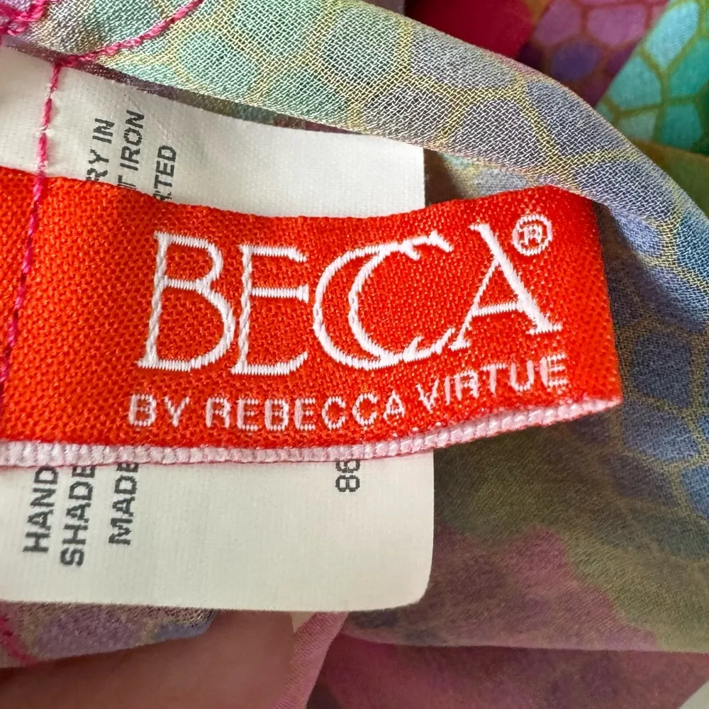 BECCA by Rebecca Virtue Floral Sheer Skirt Casual Beach Cover-Up Size M/L - Image 4