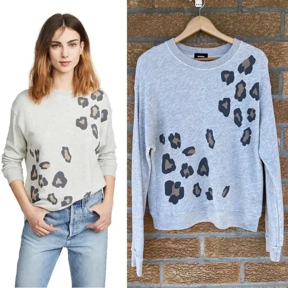 MONROW Oversized Leopard Print In Heather Grey small Gray - Image 2