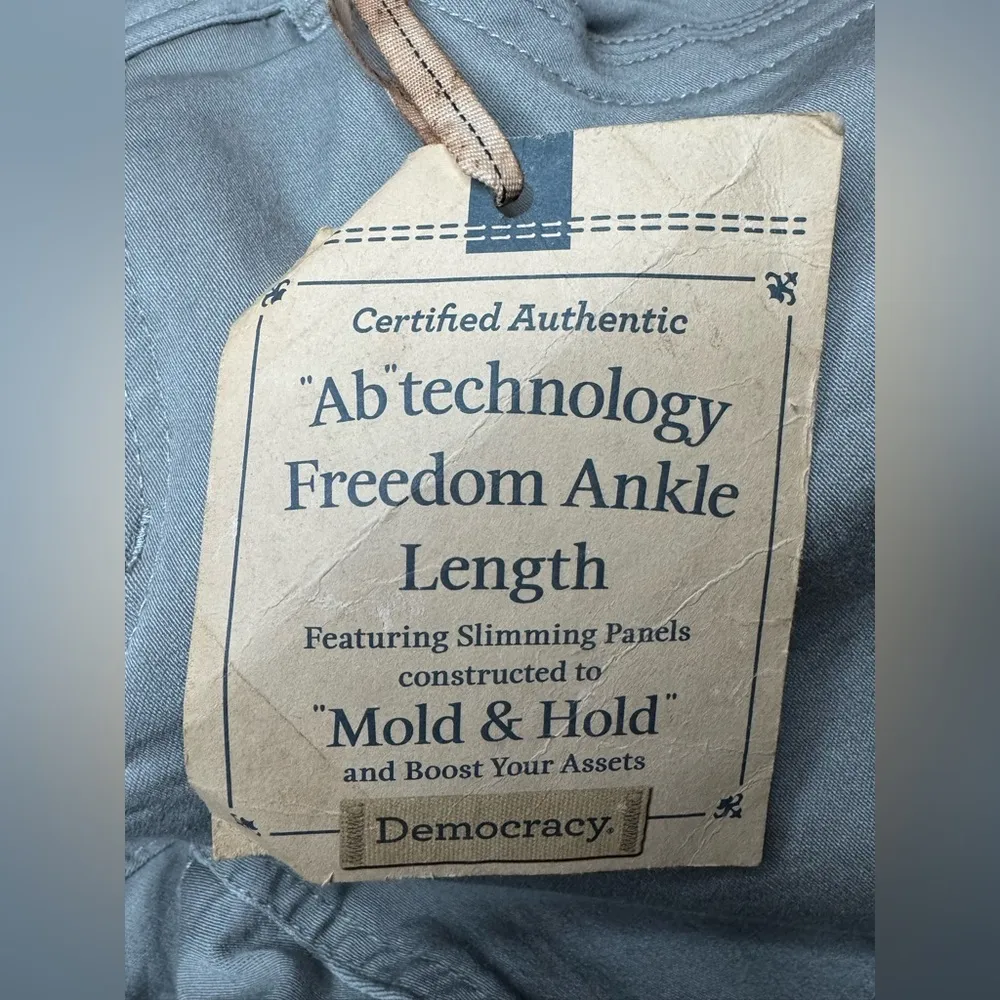Democracy “Ab”technology Freedom Ankle Length Jeans Size 8 Green - Image 8
