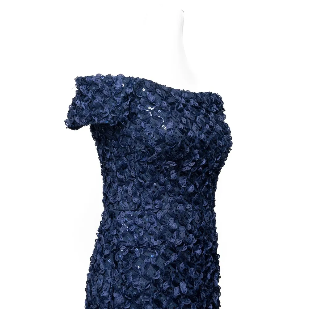 Xscape Off The Shoulder Lace Midi Dress - Image 12