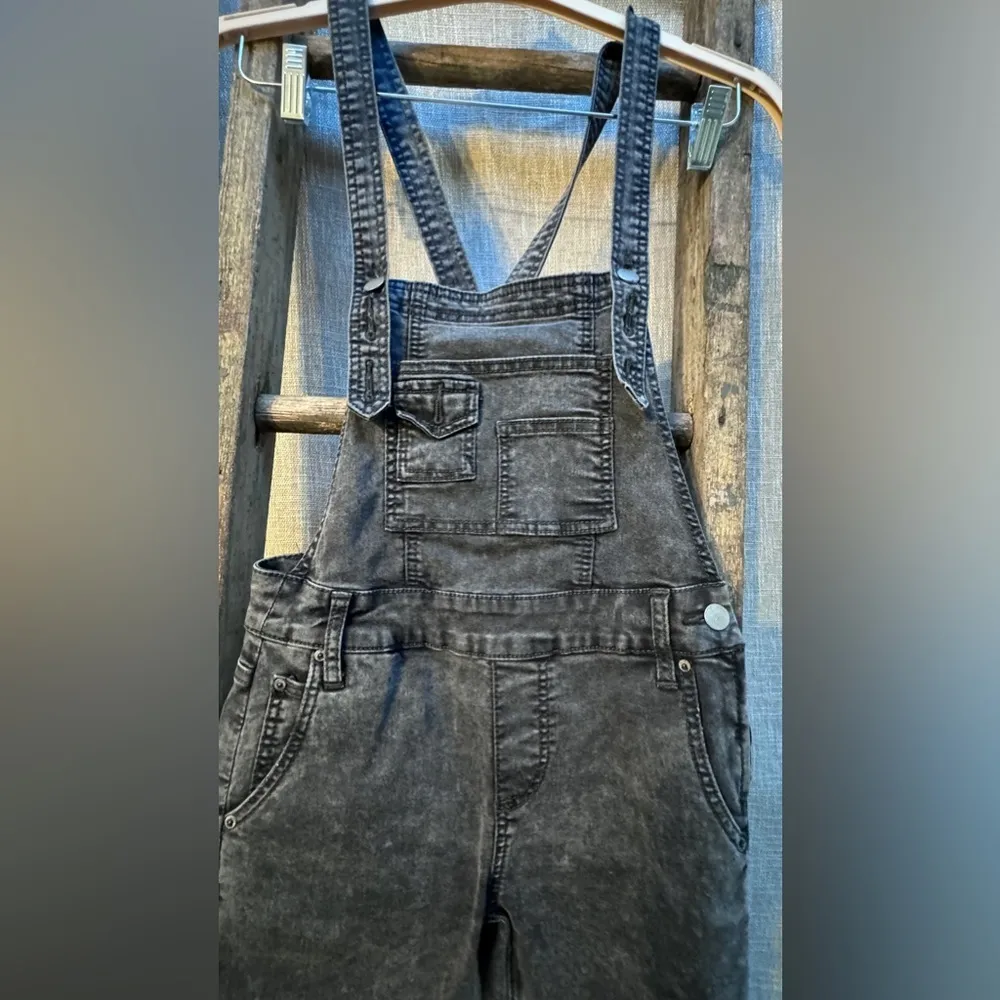 Free People dark gray wash denim overalls size 24 EUC!!!! - Image 3