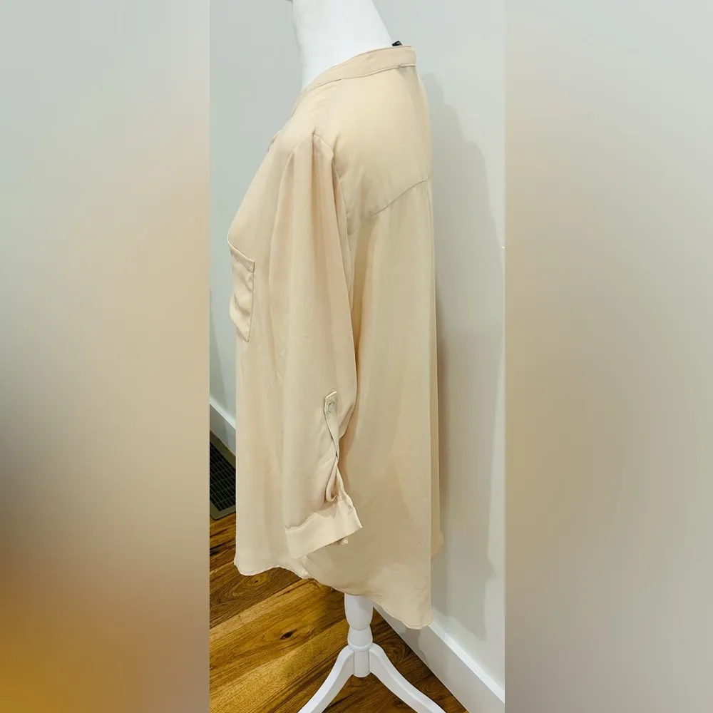 Forever 21 Light Tan Blouse Dress   Sheer  women large - Image 7