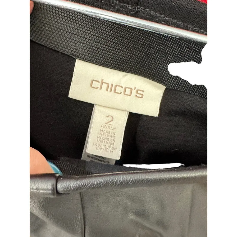 Chico's Juliet Faux-Leather Front Ankle Pants Women's XL 16 - Image 4