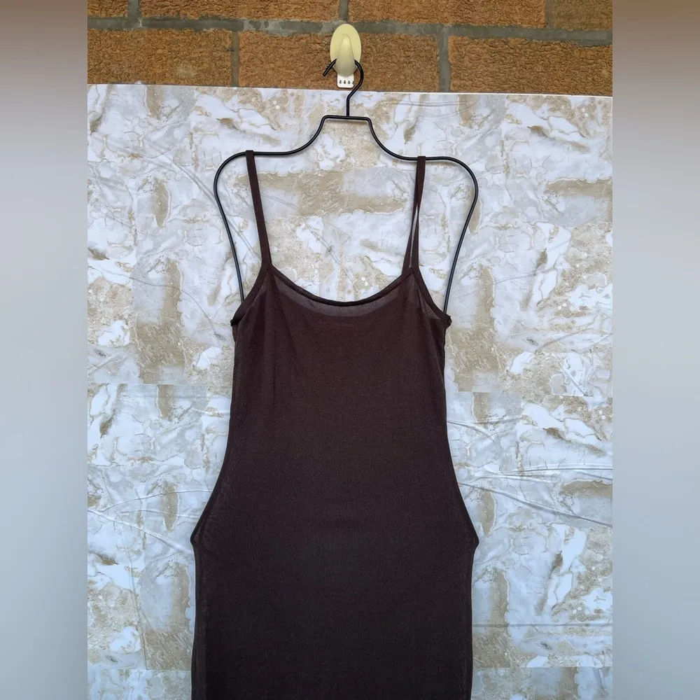 Camille Charrere NA-KD Thin Knit Spaghetti Strap Maxi Dress small - Image 5