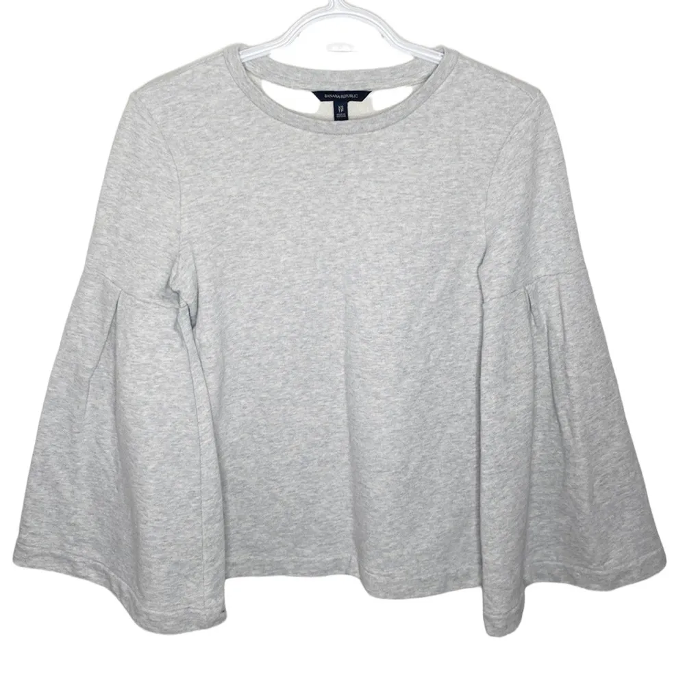 Banana Republic Grey Bell-Sleeve Couture Sweatshirt size XS - Image 23