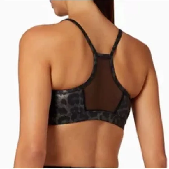 GOOD AMERICAN Gilded Leopard sports bra mesh back panel size small/1 - Image 2
