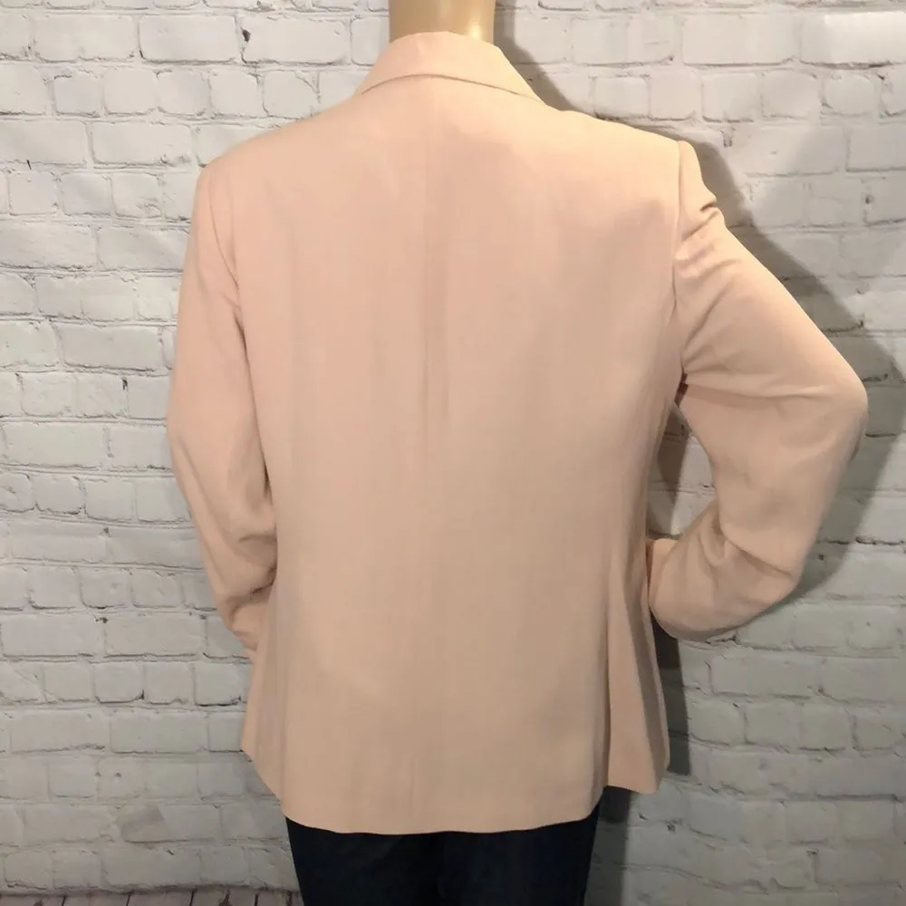 Lands’ End Vintage Pink Blazer Zip Front 1… - Image 6