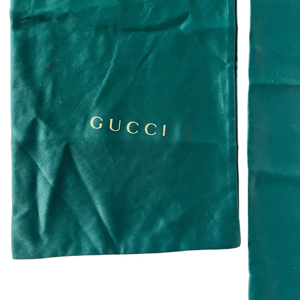 Gucci set of dark green silky polyester rectangular shoe storage drawstring bags - Image 5