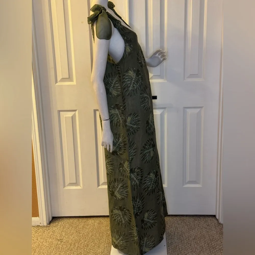 Camille à CO Green Leaf Print Jumpsuit Size CL. C33 - Image 12