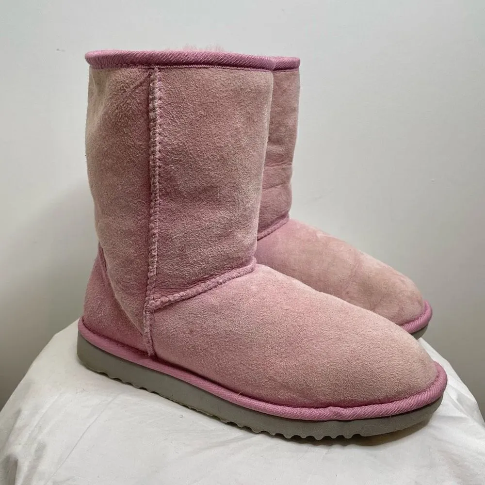 UGG Australia Classic‎ Short 5825 Leather Sheepskin Lined Winter Boots Pink 8 - Image 11