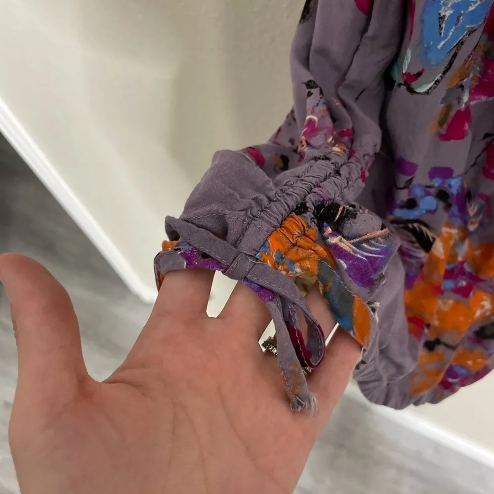 Umgee Purple Floral Romper Elastic Small - Image 3