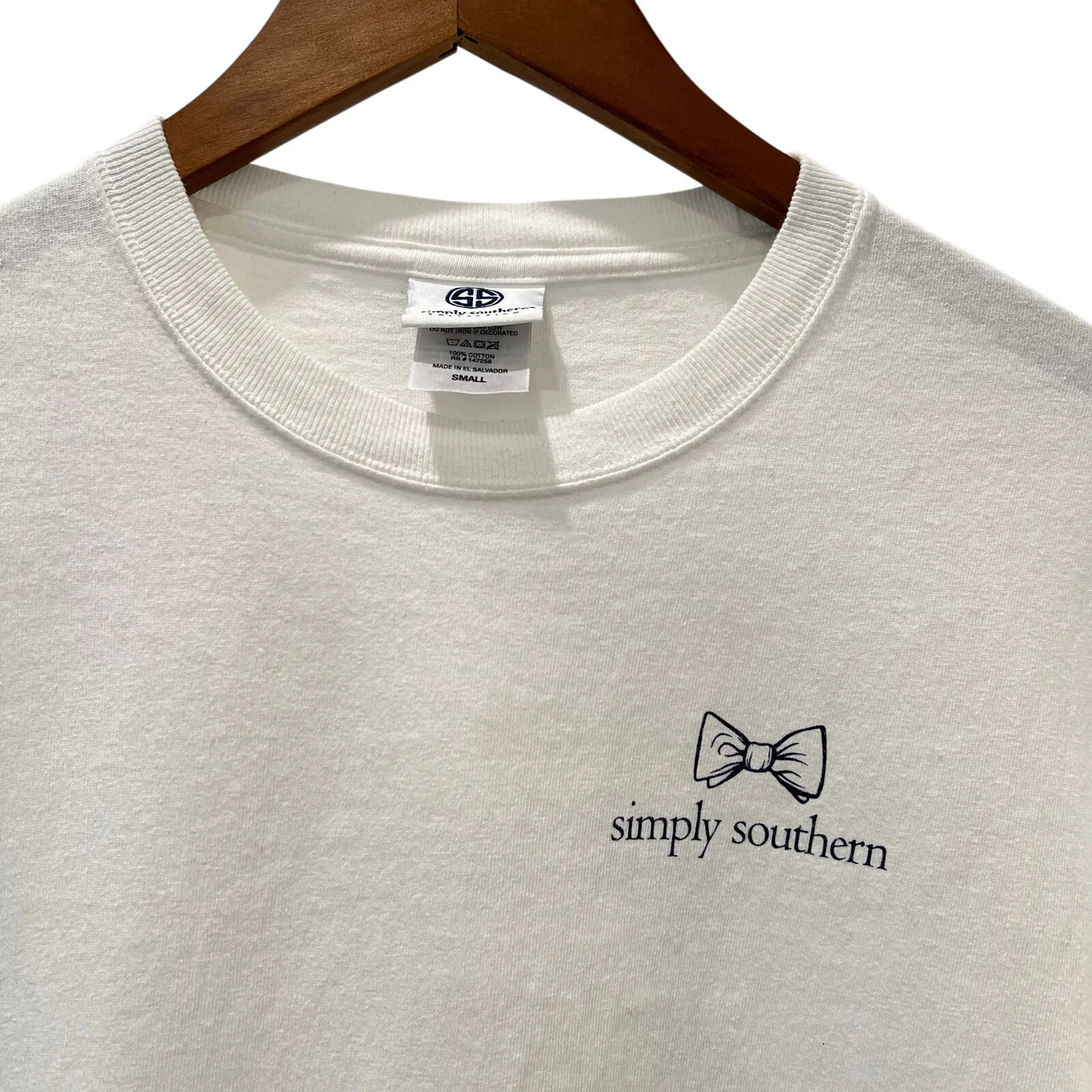 Simply Southern White Long Sleeve Graphic T Shirt Small Make Some Waves - Image 4