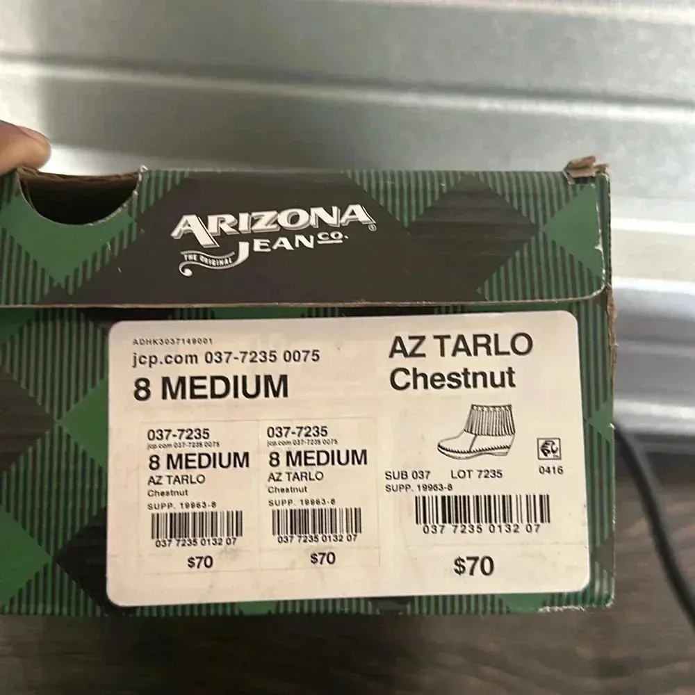 Arizona Jean Co. AZ TARLO Chestnut Fringe‎ Ankle Booties Women's Size 8 Medium - Image 3