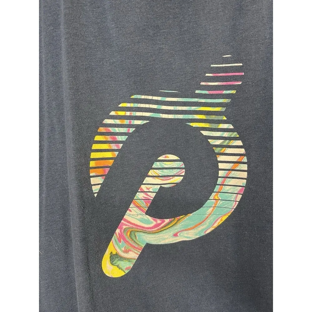 Peloton  Women’s Blue Racerback Logo Graphic Muscle Tank Top Size Medium - Image 2