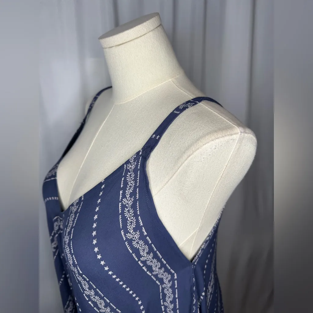 Japna Navy Bandana Print Harem Jumpsuit V-Neck Size L (1123) - Image 11