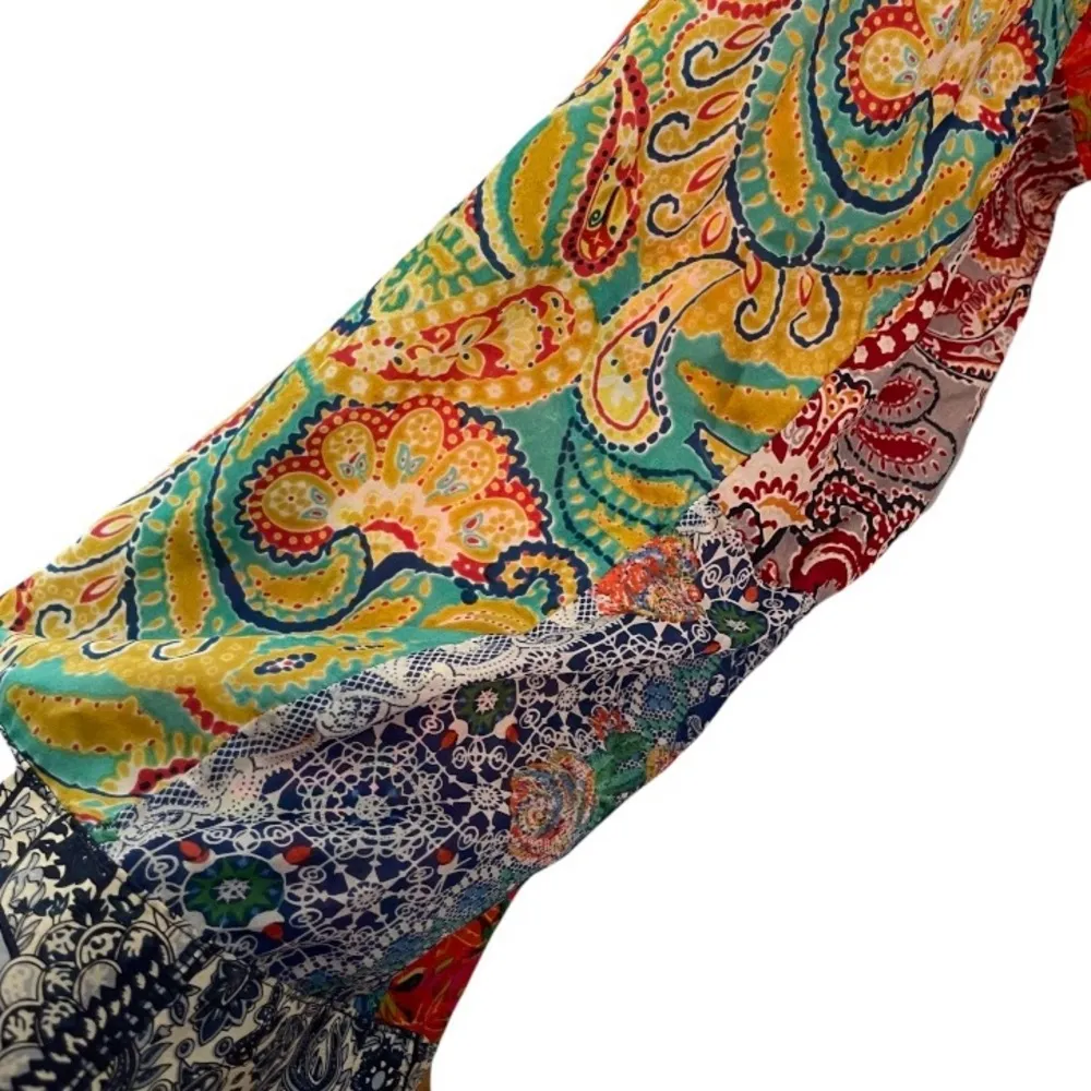 DG2 By Diane Gilman Silk Multicolored Wrap Kimono Top Size Medium - Image 4