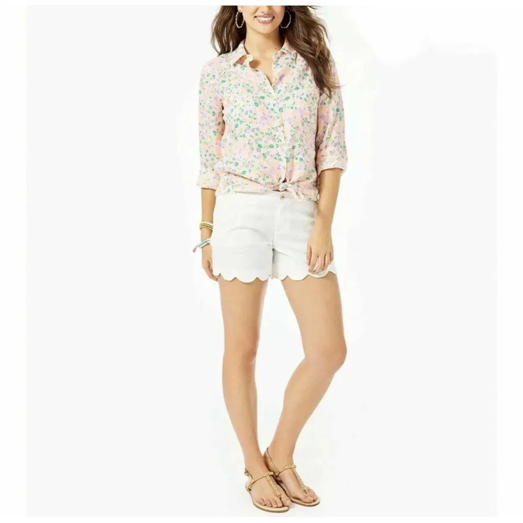 Lilly Pulitzer Seaview Button Down Lil Juicy Fruit Womens Small Pink - Image 11