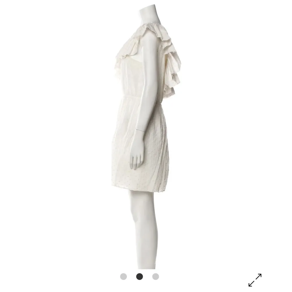 Rebecca Taylor White dress  Asymmetrical Ruffled Sundress mini - Image 4