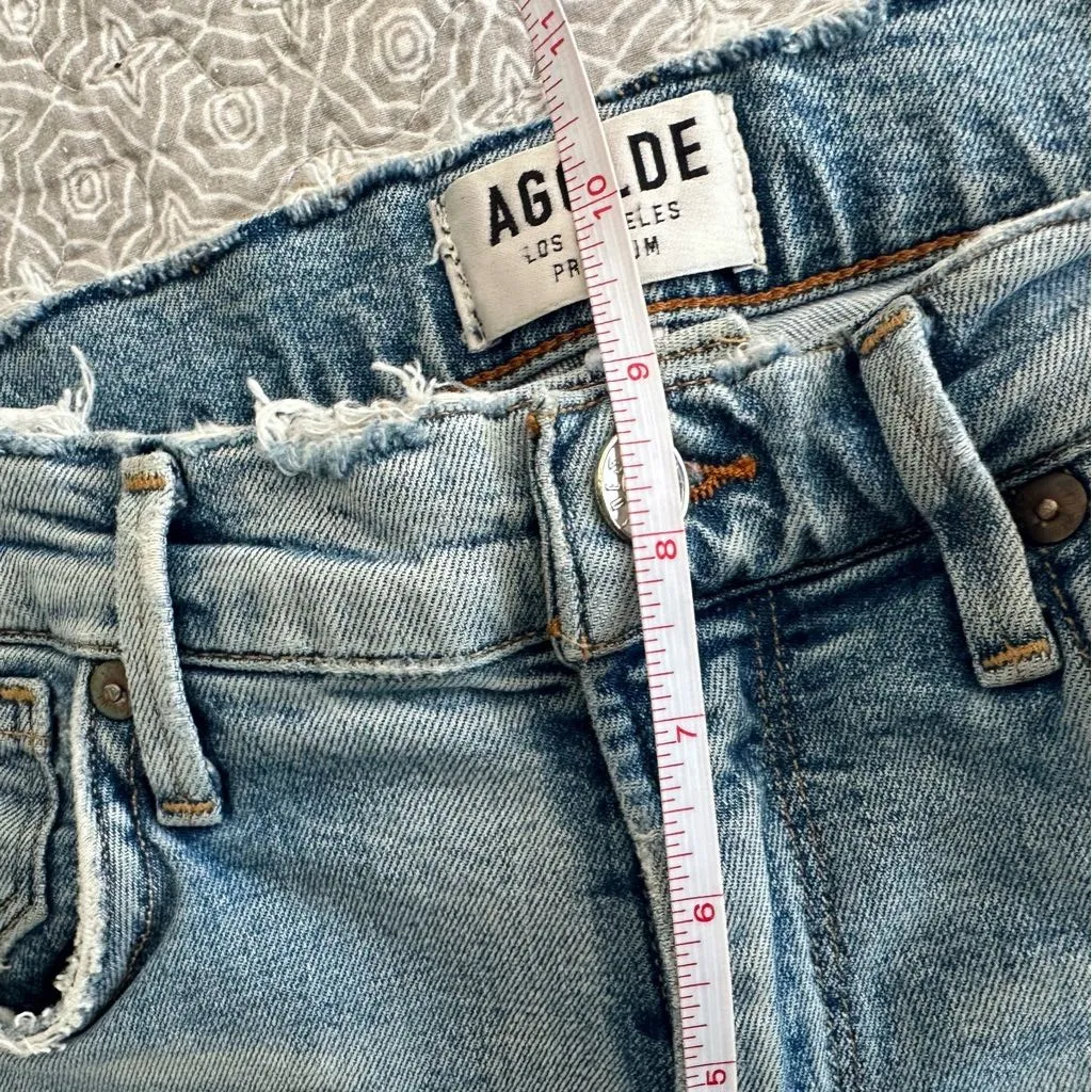 AGOLDE‎ Skinny Sophie Crop Distressed Destroyed Blue Denim Stretch Jeans Size 23 - Image 13