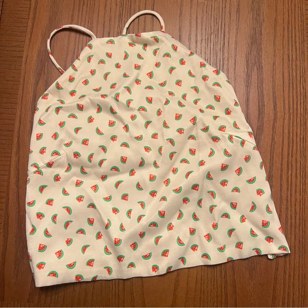 ZARA‎ Watermelon Print Satin Effect Crisscross Lace-Up Tie Back Crop Top Size XS - Image 12