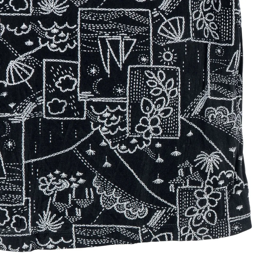 Ruby Rd Tank L Womens Black White Floral Sailboat Stretch Tropical Village Nylon - Image 4