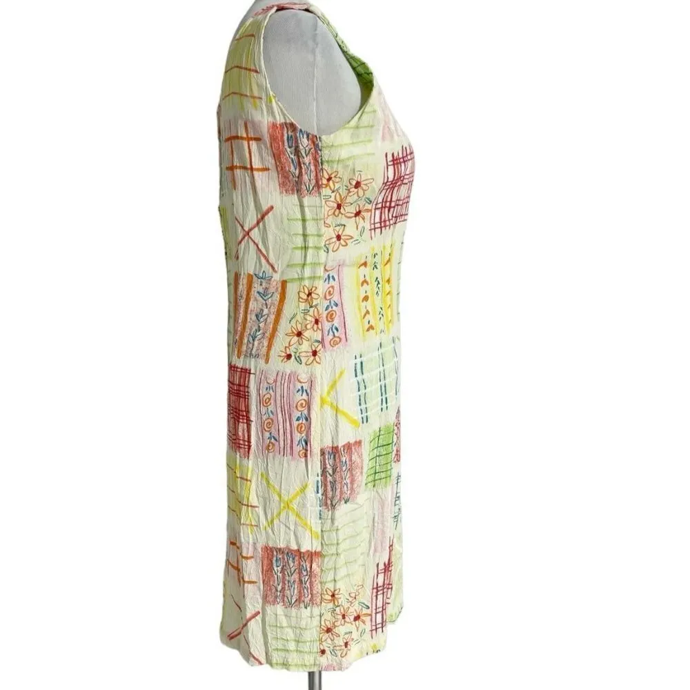 Jams World Medium Sleeveless Dress Colorful Boho Abstract Art - Image 3