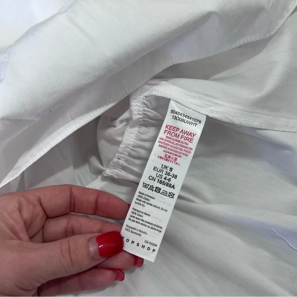 Nwt topshop tiered poplin shirt in white‎ - Image 7