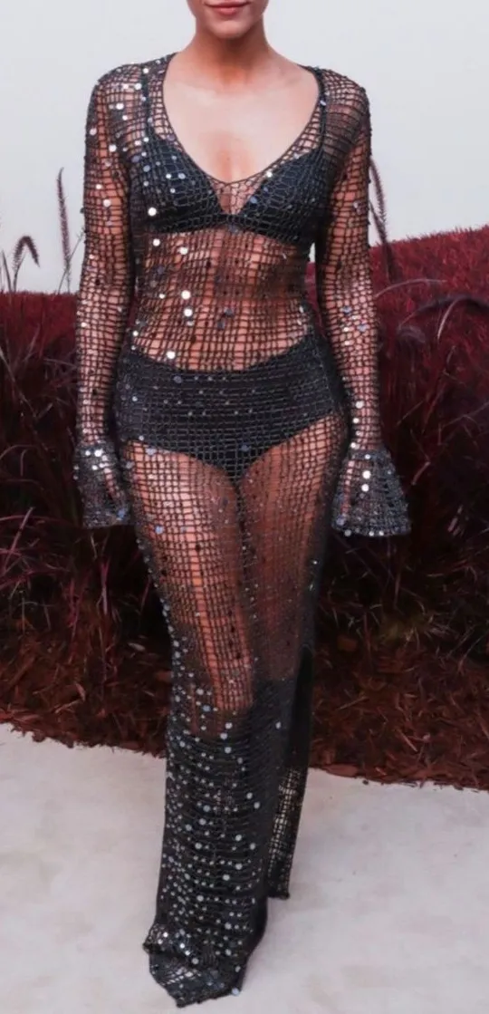 NEW‎ Aya Muse x REVOLVE Crochet Maxi Dress in Olive Green XL - Image 1