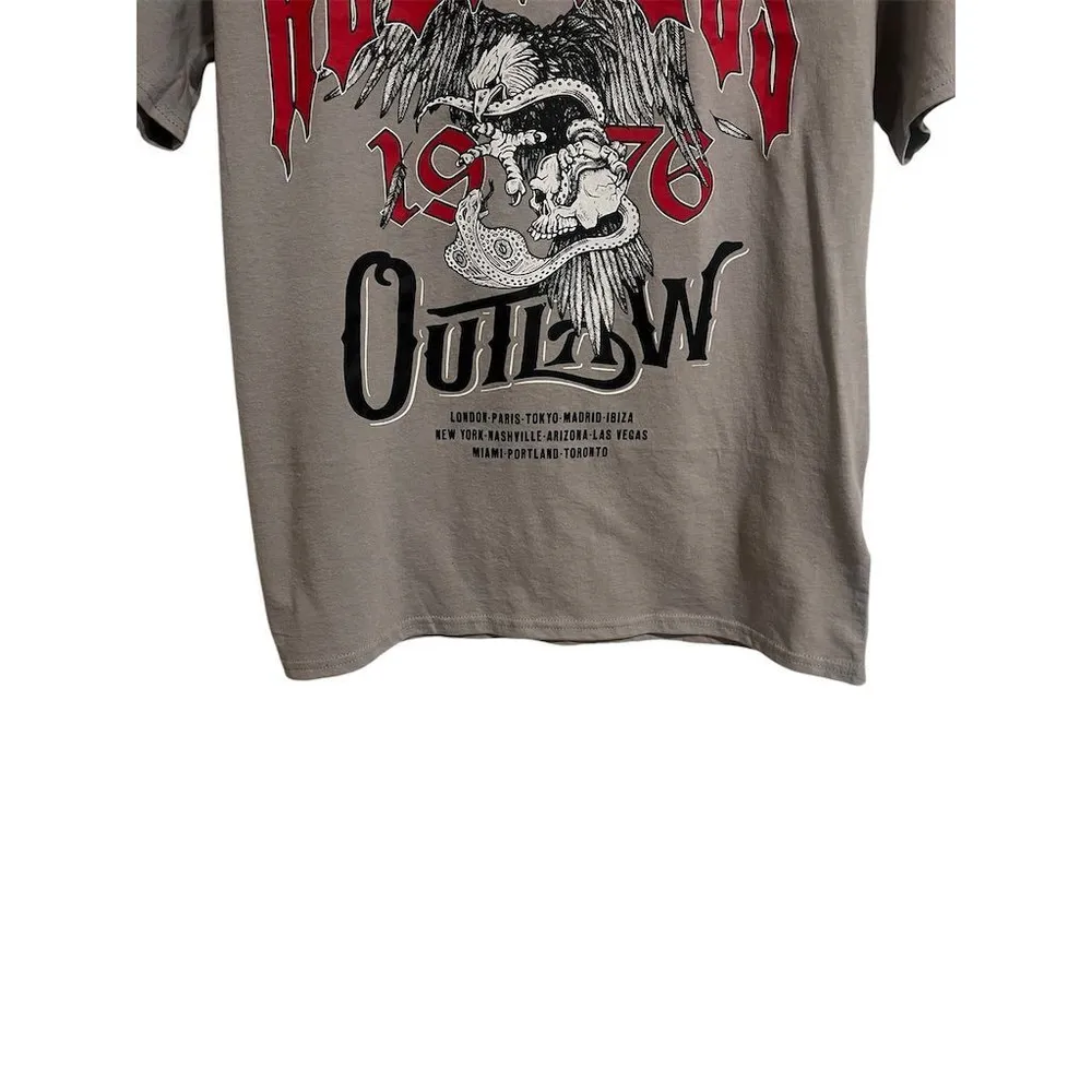 Charlotte Russe Tee Shirt Womens S Gray Reckless Moonlight Tour Outlaw Tee NEW - Image 4