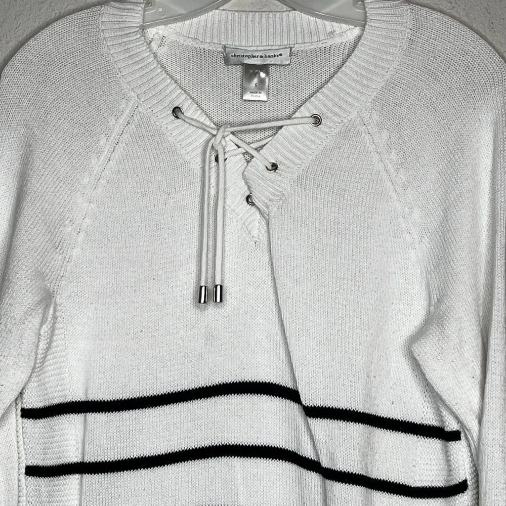 Christopher & Banks  Lace-Up‎ Sweater - Image 2