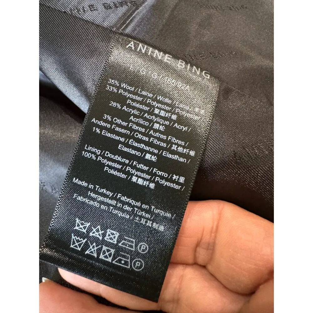 ANINE BING plaid wool Madeleine Double Breasted Jacket Size L - Image 10