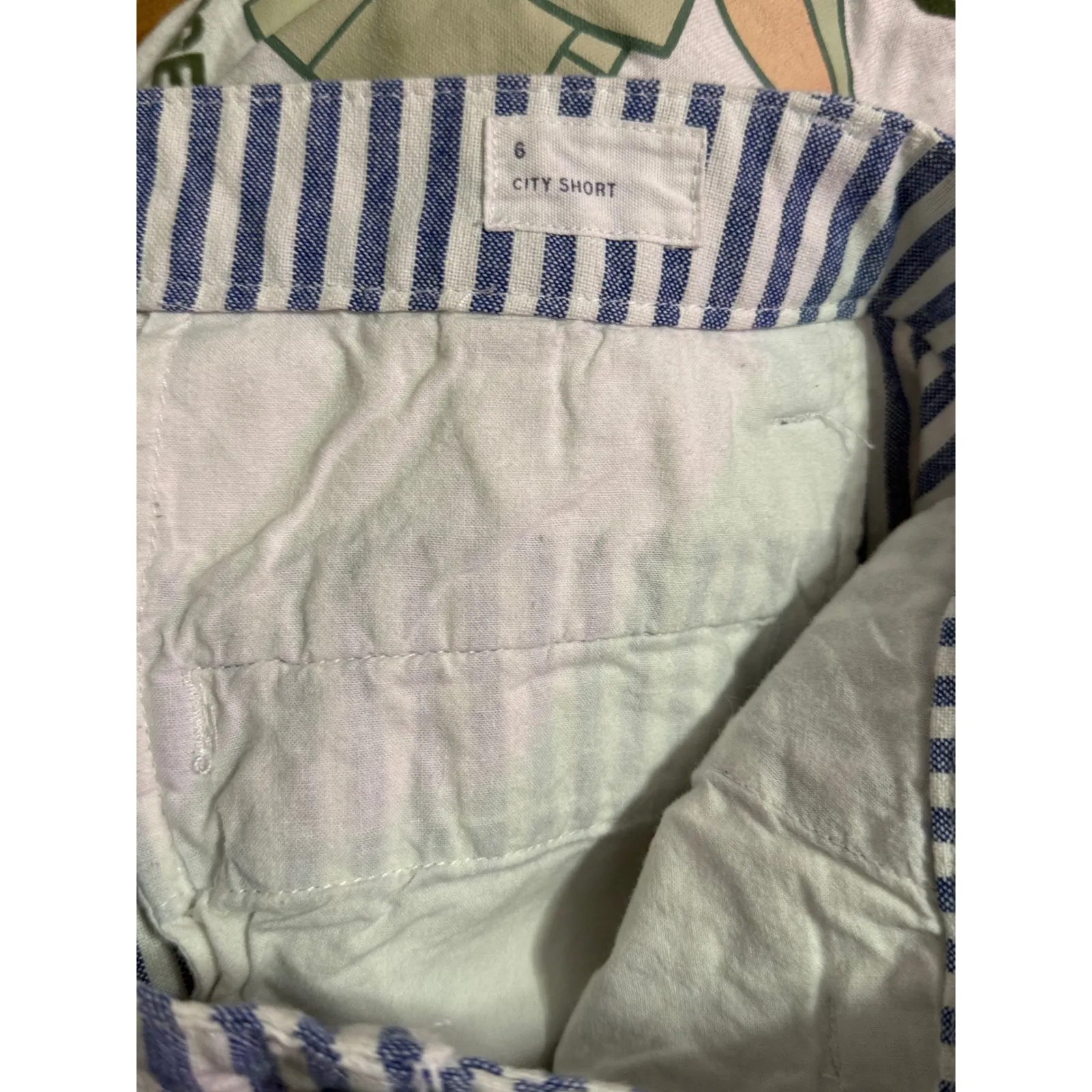 GAP Women Blue White Stripe City Shorts Casual Summer Size 6 - Image 5