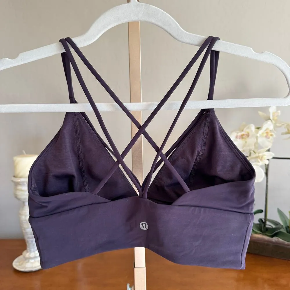 Lululemon Pushing Limits Bra Cyber Purple Size 6 Strappy Longline - Image 4