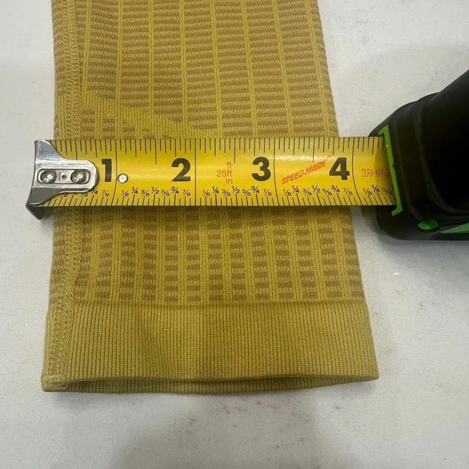 Fabletics Leggings Womens M High Waisted Seamless Yellow Jacquard Striped Yoga - Image 5