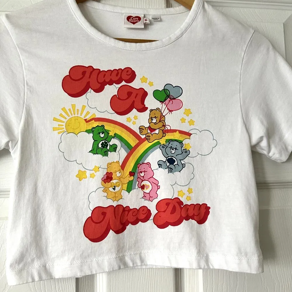 Care Bears Graphic Crop Top Sz M White Size M - Image 2