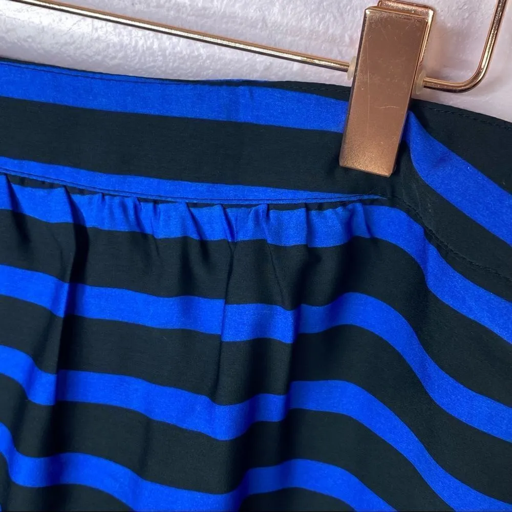 Dalia Collection Striped Pleat Front Pencil‎ Skirt Royal Blue & Black 6 - Image 3