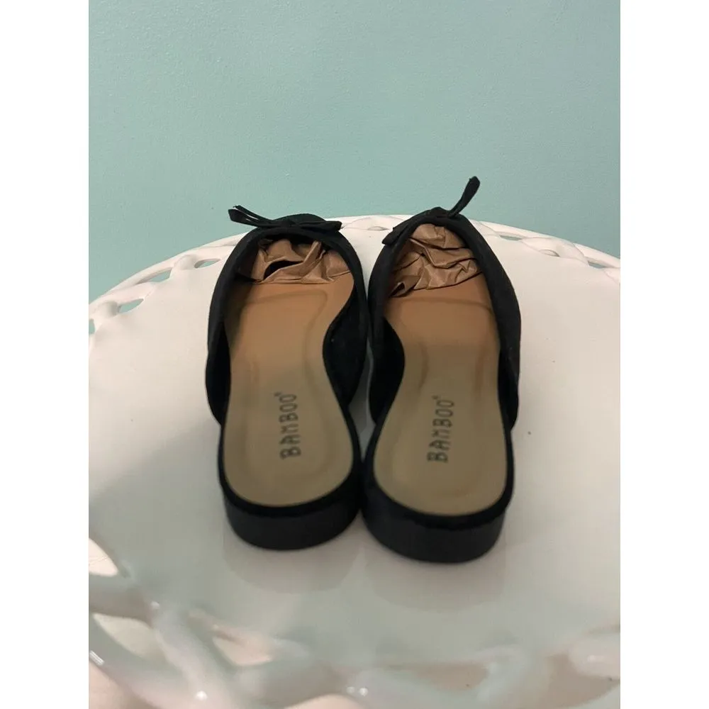 Women's Bamboo Black Print Sequence Size‎ 5.5 New S-314 - Image 3