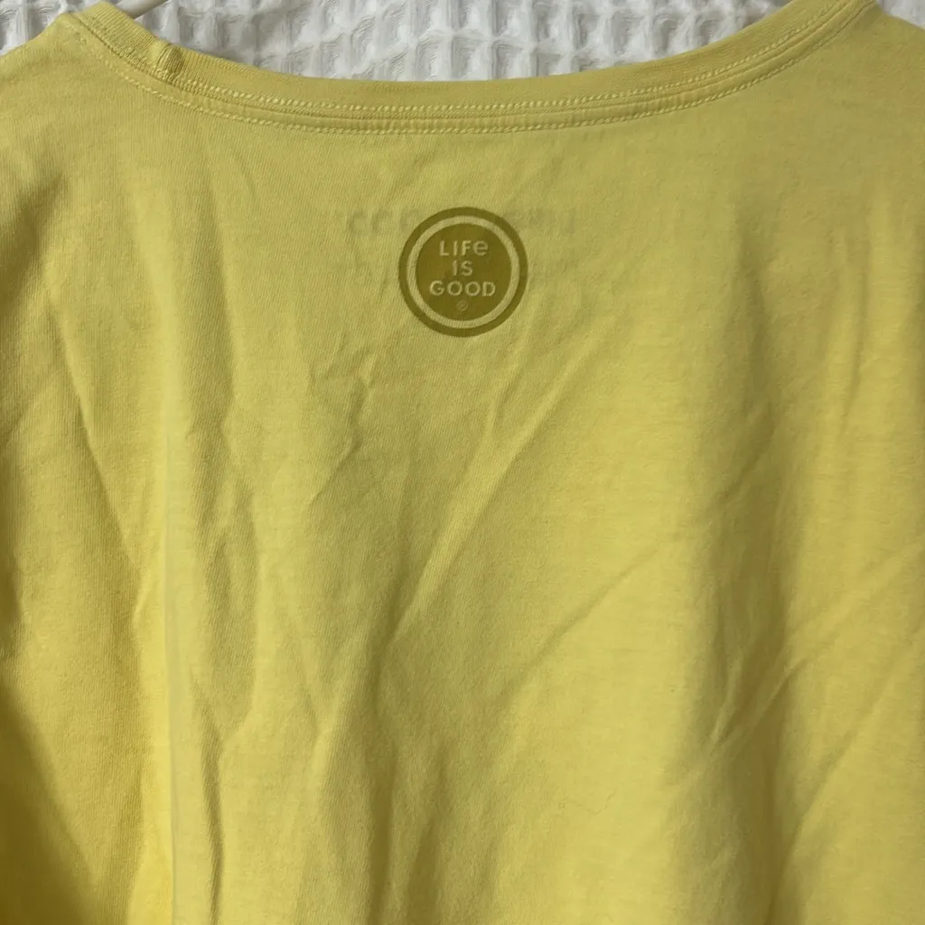 Life Is Good Women's Large Just Add Water Boat Crusher Tee Yellow - Image 8