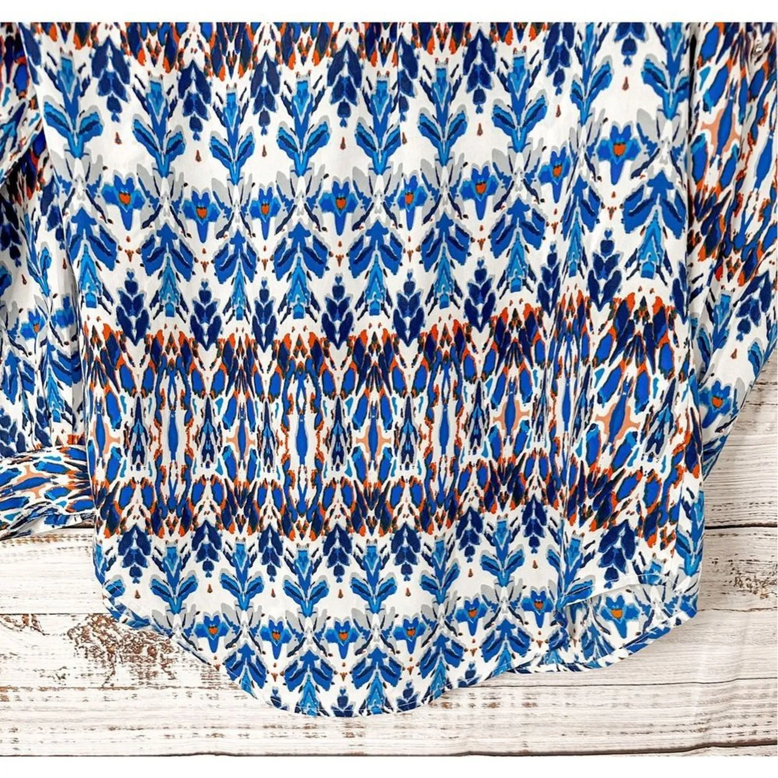 Stitch Fix Daniel Rainn Scoop Neck Long Sleeve Top Blouse Blue Size Medium - Image 10