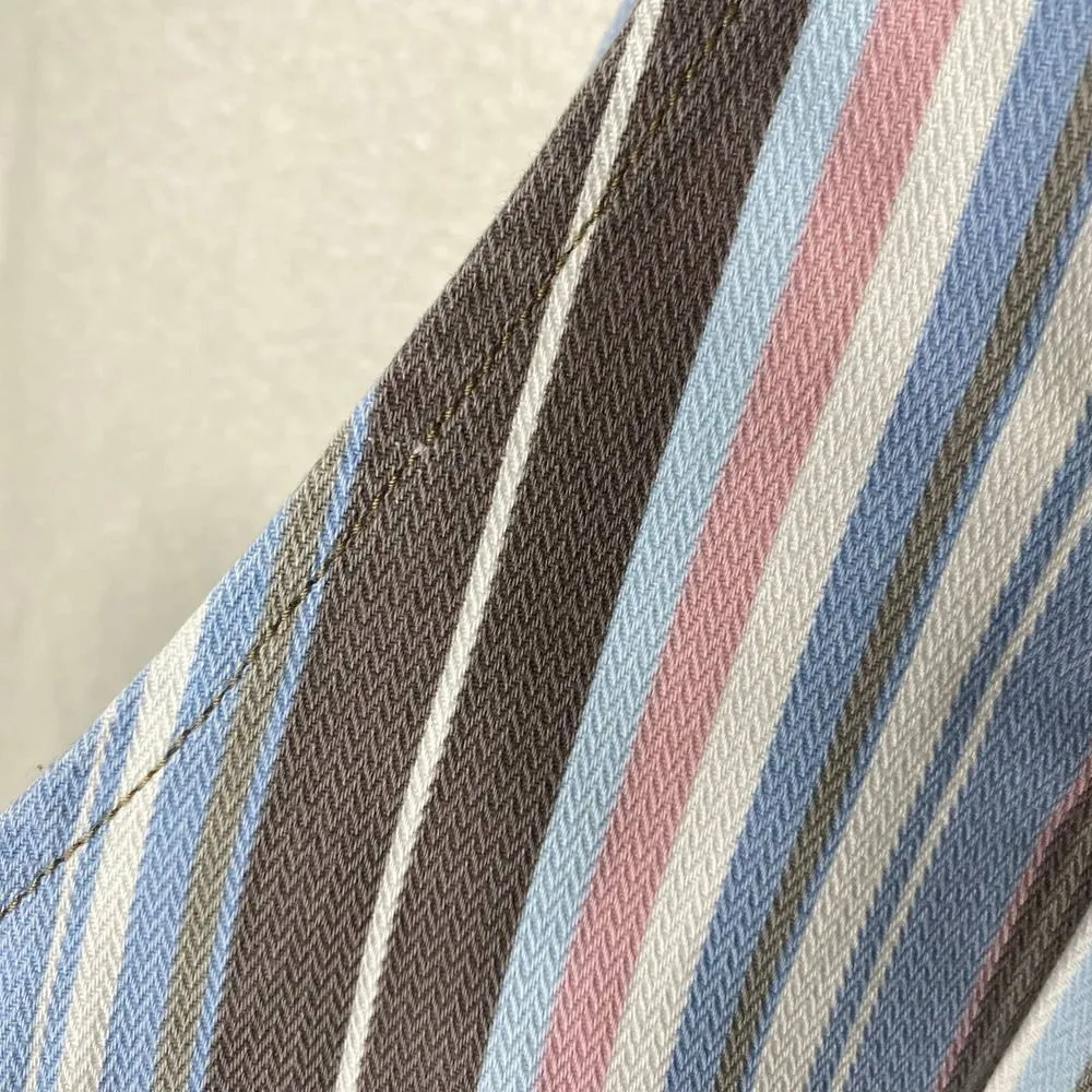 BDG Pastel Lollipop Stripe Button Front Denim Overall Mini Dress Sleeveless Blue - Image 8