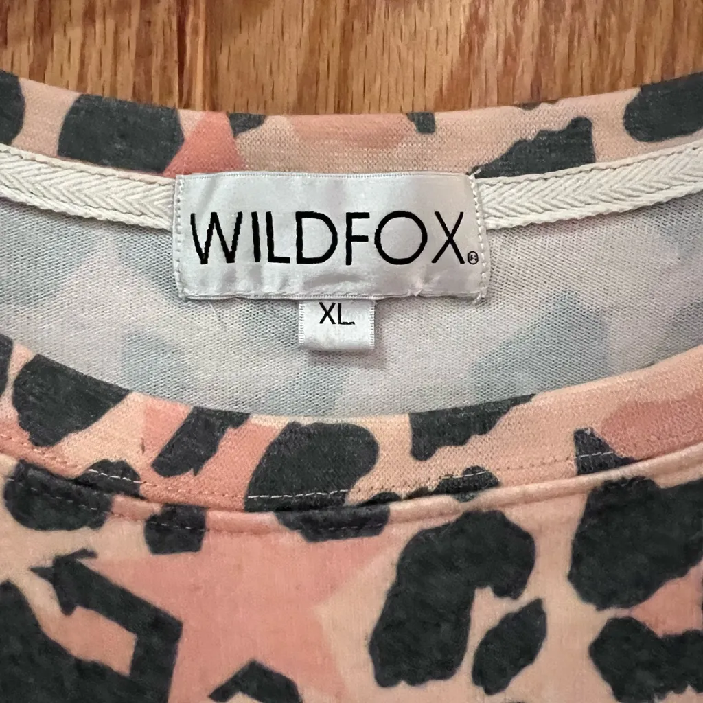 WILDFOX Stars & Spots Baggy Beach Jumper Vintage Varsity Crew Neck Sweatshirt XL - Image 11
