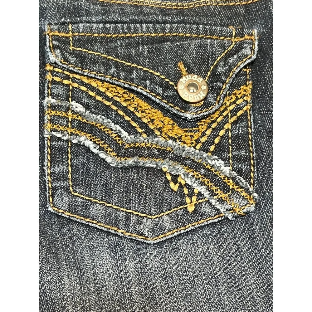 Mudd Denim Capri Cuffed Jeans Thick Stitching Size 7 - Image 4