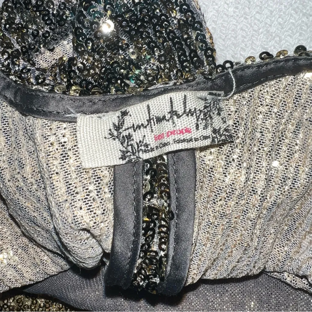 Free People Intimately Sequin Top Womens Size XS Cowl Neck Party Festive Holiday - Image 5