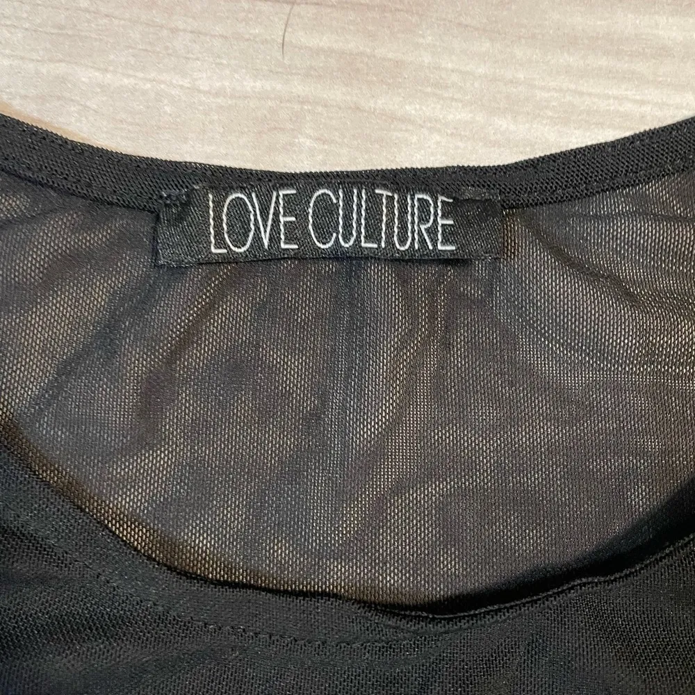 LOVE CULTURE Sheer Black Floral Long Sleeve Onesie -See Measurements - Image 6